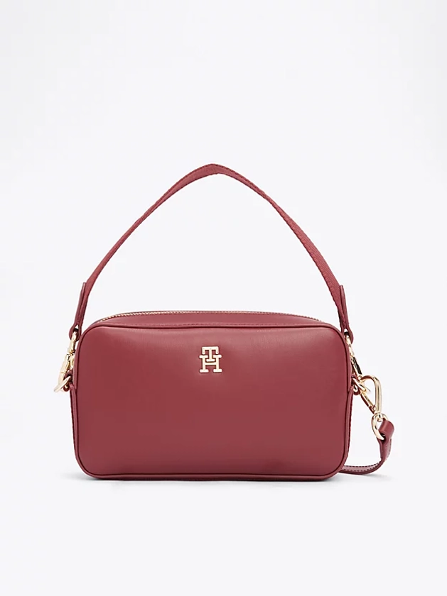 Petit sac bandoulière à plaque monogramme TH | Rouge | Tommy Hilfiger