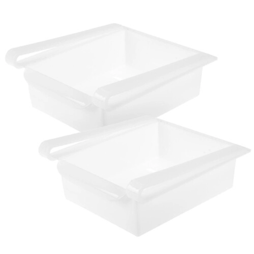 2 PCS Fridge Storage Box Container Holder Tray Set Fruits Vegetable Food Rack on OnBuy