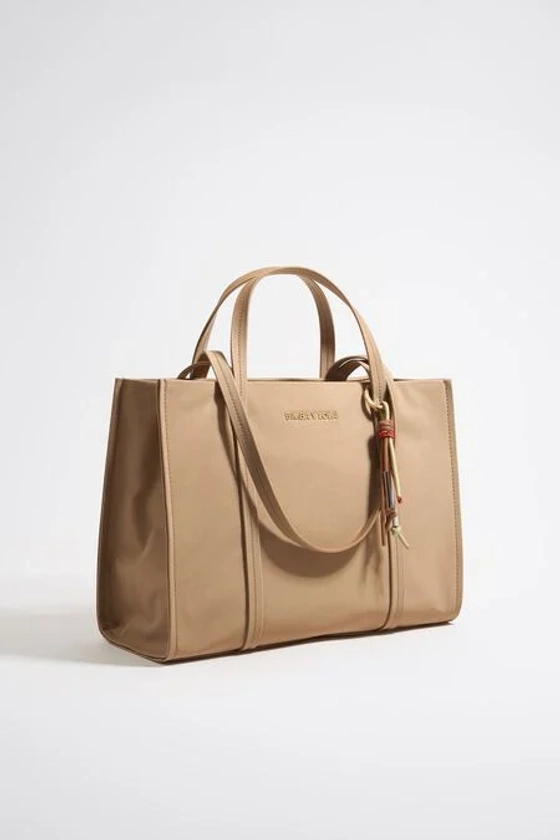 Grand sac shopping nylon brun