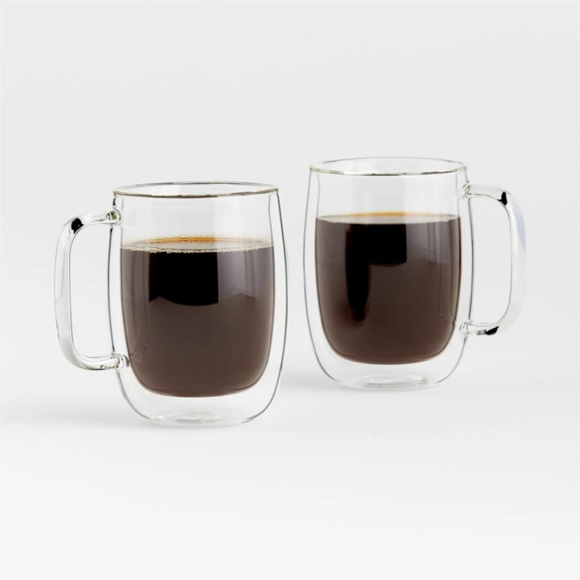 Zwilling Sorrento Plus Coffee Glass Mugs, Set of 2 + Reviews | Crate & Barrel