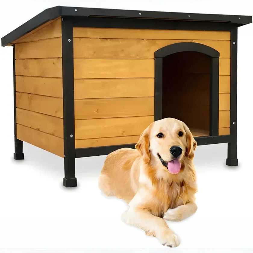 Niche Chien Bois Pin - Toit Ouvrant pour l'Extérieur 226 XL 116 x79x82 cm