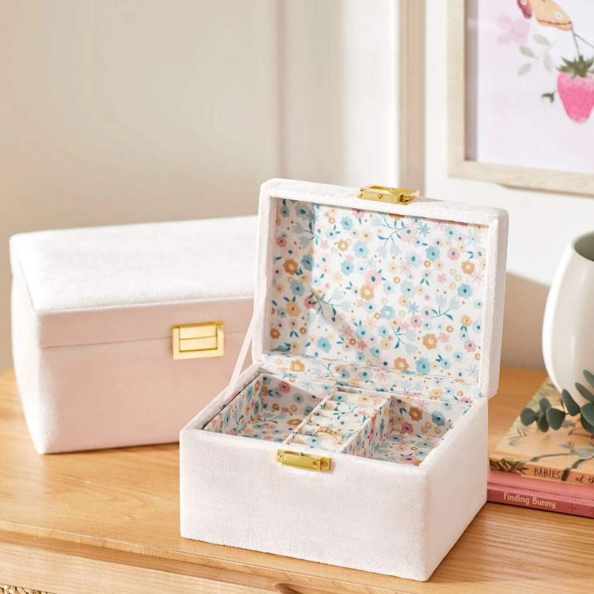 Adairs Kids - Velvet Pink Floral Jewellery Box | Adairs