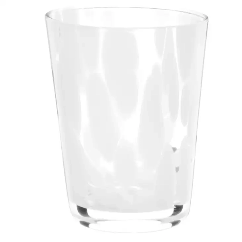 Gobelet en verre transparent tacheté blanc | Maisons du Monde