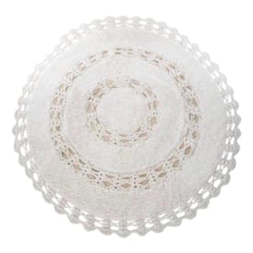 Cotton Crochet Round Rug 32in