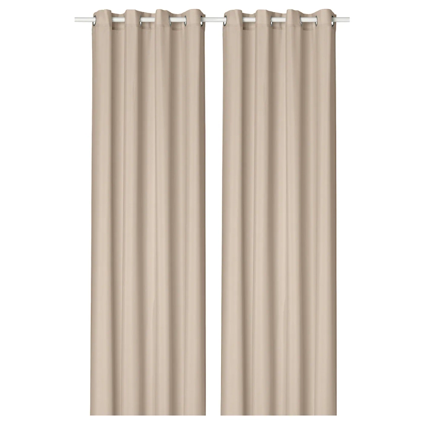 ROSENROBINIA voilage, 2 pièces, beige/avec oeillets, 145x250 cm - IKEA