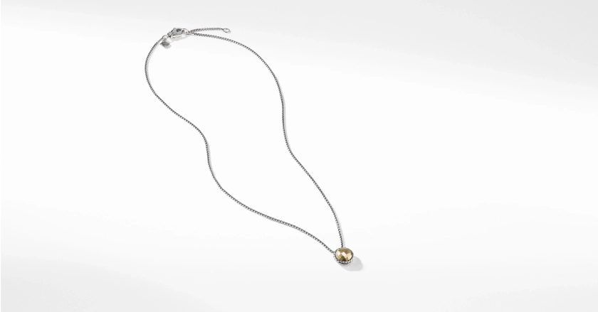 David Yurman | Petite Chatelaine® Necklace in Sterling Silver with 18K Yellow Gold Dome