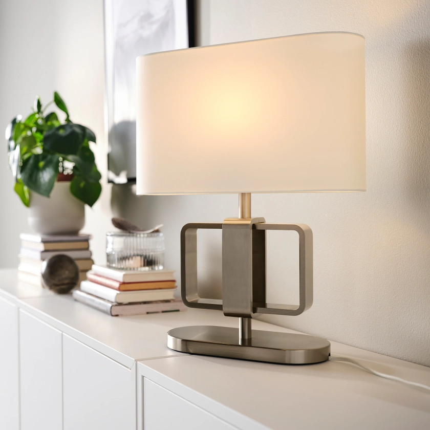 UPPVIND table lamp, nickel-plated/white, 47 cm - IKEA