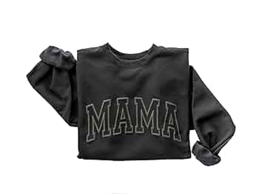 Up2ournecksinfabric Embossed Mama Sweatshirt - Mom Sweatshirt - Mother's Day Gift - Custom Mother's Day Gift - Gift For Wife - Christmas Gift For Mom