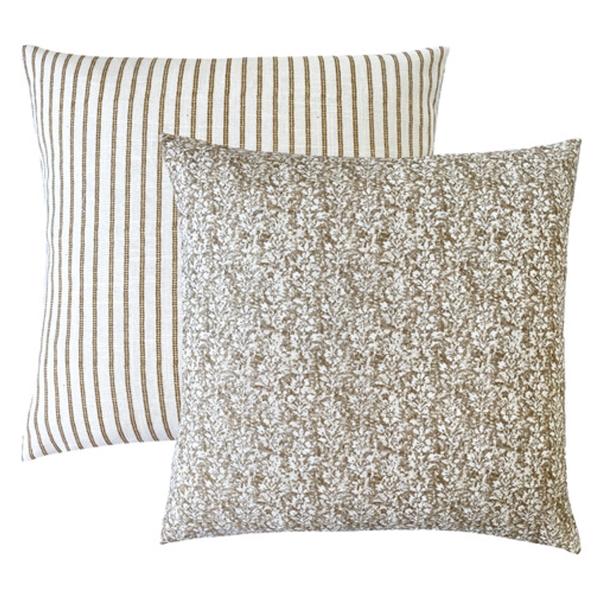 Truffle Soulbury Linen & Cotton Cushion | Temple & Webster