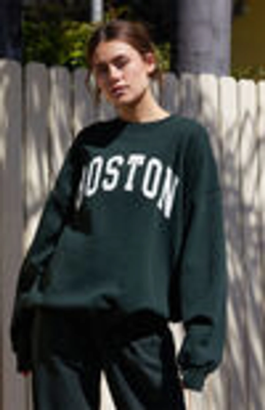 John Galt Green Erica Boston Crew Neck Sweatshirt | PacSun