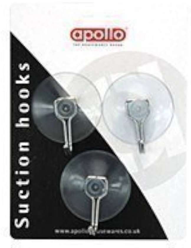 APOLLO Suction Hooks Pk3, Multi-Colour, 5x2.5x6