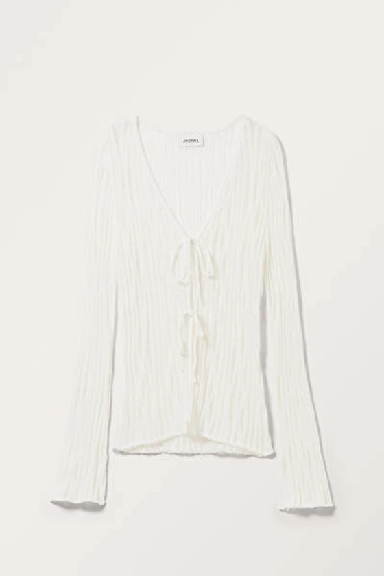 Loose Fit Knitted Cardigan - White - Monki PL
