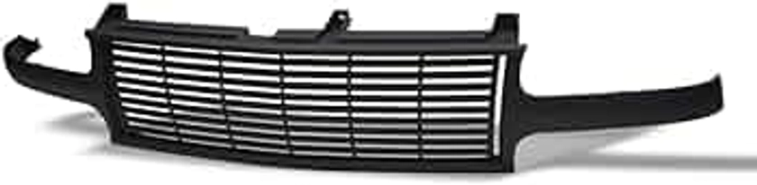 Matte Black Horizontal Front Hood Bumper Grill Grille Guard ABS Compatible With 99-02 Chevy Silverado 1500 2500/00-06 Tahoe Suburban