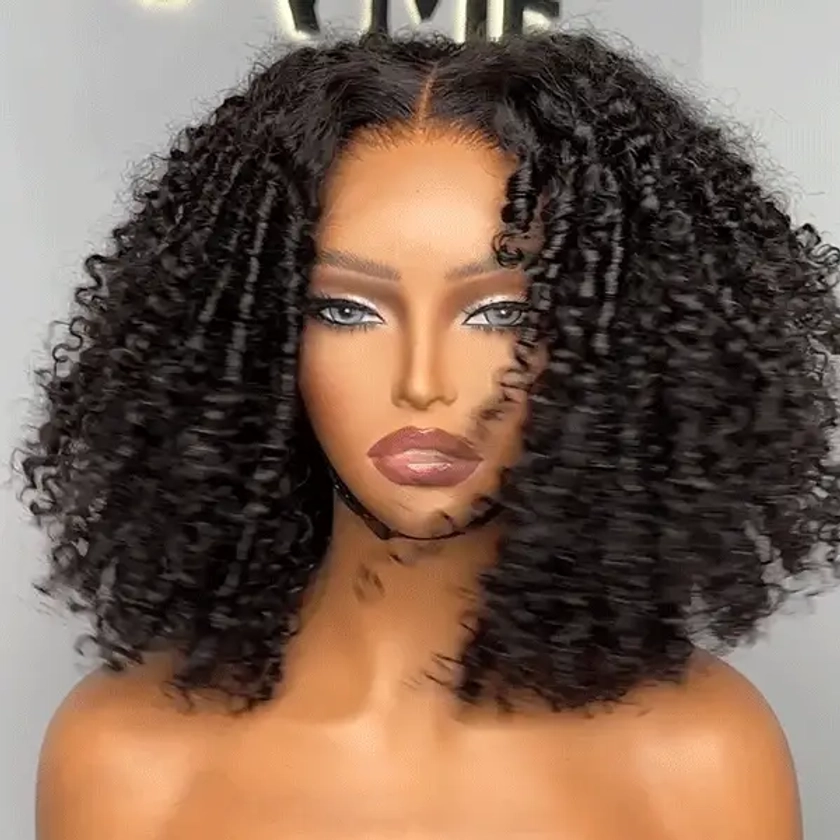 Gorgeous Natural Coily Curl Glueless 5x5 Closure HD Lace Wig Breathable Cap