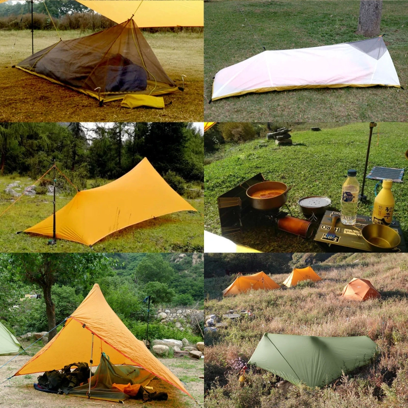 310g Ultralight Rain Fly Tent Tarp Waterproof 20D Two-side Silicone Coated Nylon Camping Shelter Canopy Rainfly Lightweight Tarp