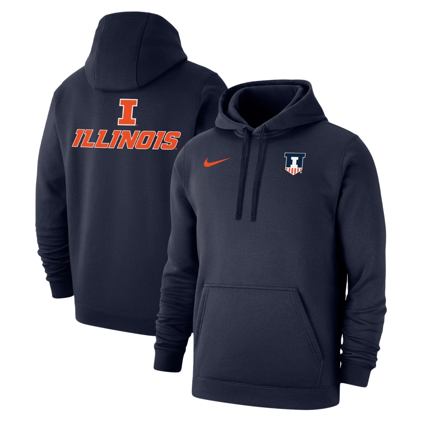 Illinois Fighting Illini Nike Changeover Club Fleece Pullover Hoodie - Navy