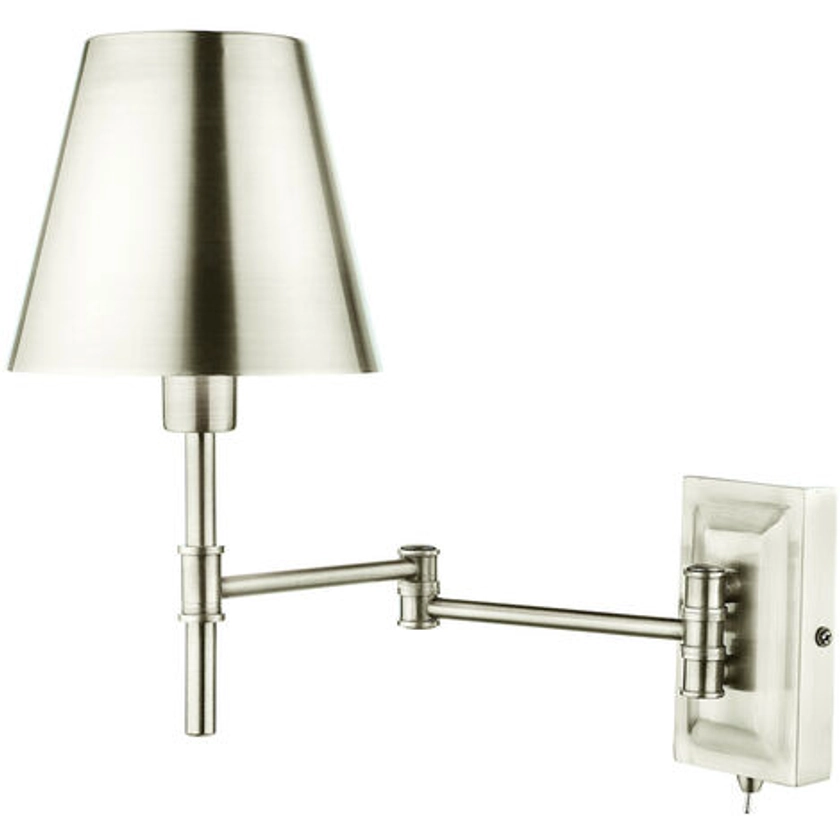 Kensington Applique murale réglable à 1 lumière avec bras pivotant, nickel poli