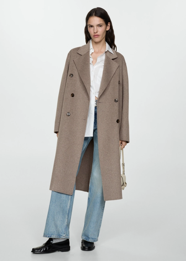 Manteau laine fait main oversize