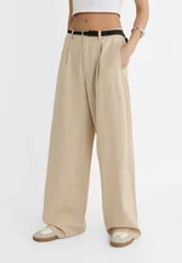 WITH BELT - Pantalon classique - beige