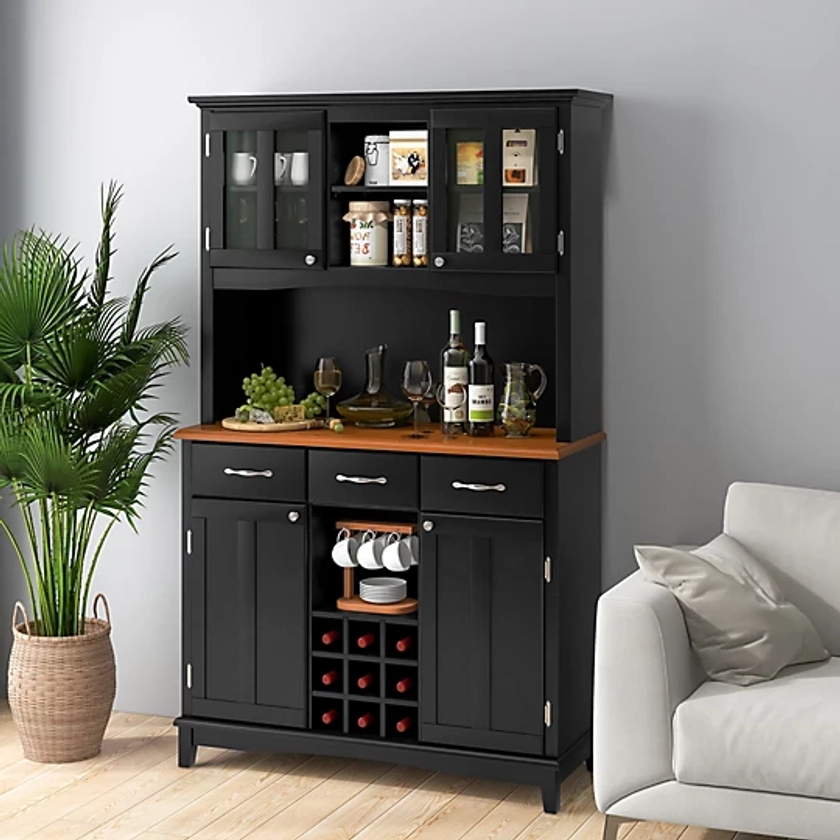 Costway Kitchen Storage Cabinet Freestanding Buffet Cupboard Sideboard Adjustable Shelf | DIY at B&Q