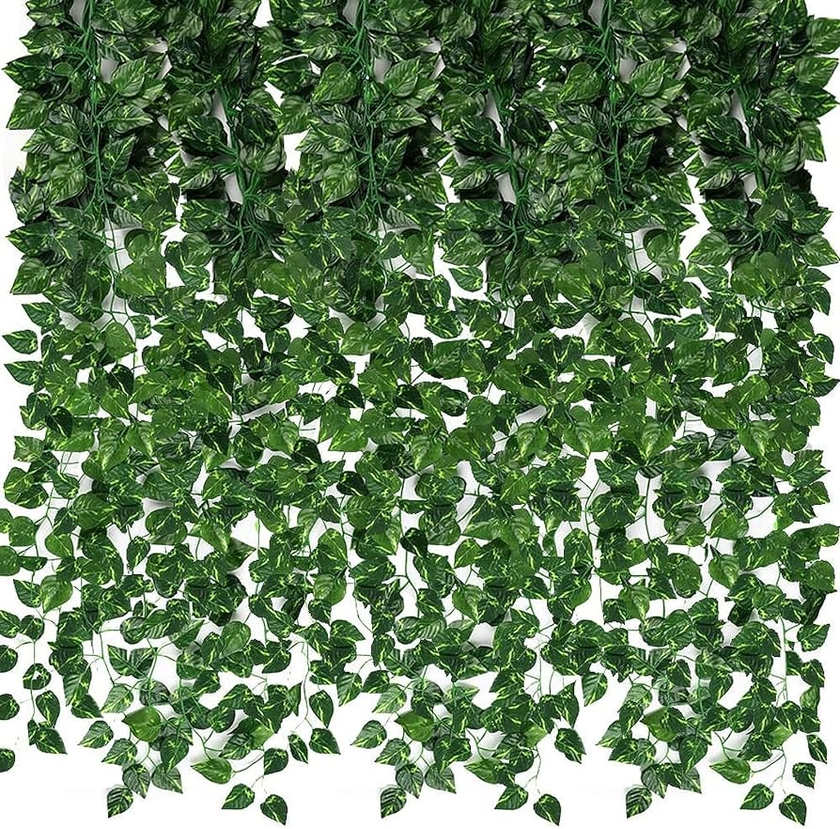 Amazon.com: CEWOR 24 Pack 173ft Artificial Ivy Greenery Garland, Fake Vines Hanging Plants Backdrop for Room Bedroom Wall Decor, Green Leaves for Jungle Theme Party Wedding Decoration : Home & Kitchen