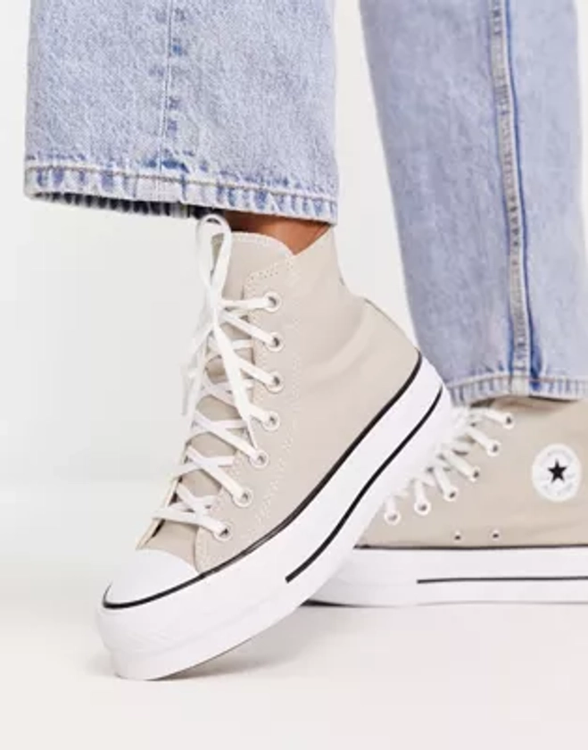 Converse Chuck Taylor All Star Lift Hi trainers in stone