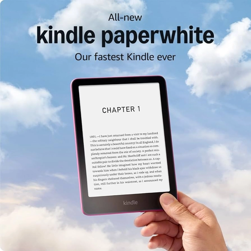 All-new Amazon Kindle Paperwhite (16 GB) – Our fastest Kindle ever, with new 7" glare-free display and weeks of battery life – With Ads - Raspberry