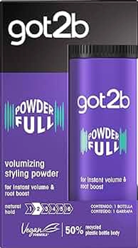 Got2b - Polvos volumen POWDER'ful – Polvos para levantar la raíz – Textura matificante – Lleva tu volumen a nuevas dimensiones, el paquete puede variar