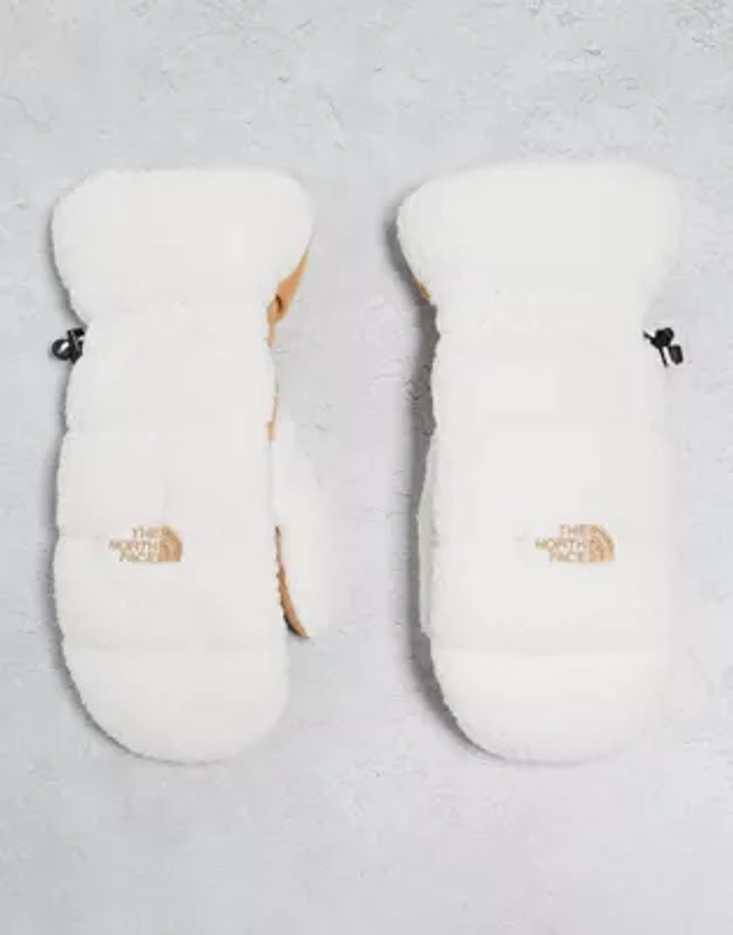 The North Face Cragmont fleece mittens in cream and beige | ASOS