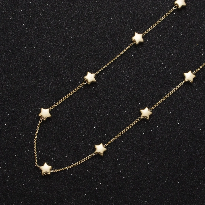 Unfinished Gold Stars Beaded Satellite Chain by Yard, 24K Gold Plated CCB Wholesale Bulk Satellite Roll Chain ROLL-837 - Etsy