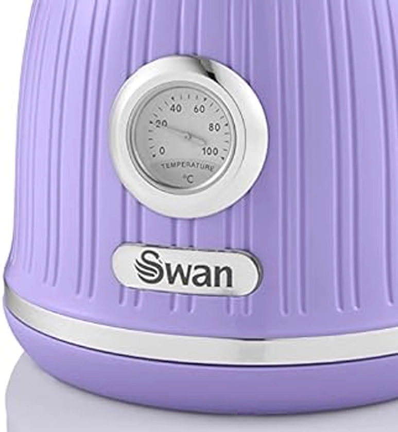 Swan SK31040PURN Retro Kettle with Temperature Dial, 360 Degree Rotational Base, 3000 W, 1.5 liters, Purple : Amazon.co.uk: Home & Kitchen