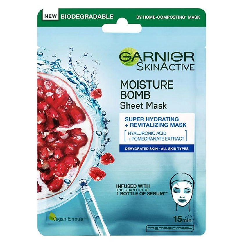 Garnier Moisture Bomb Super-Hydrating and Revitalizing Sheet Mask 28g | Kauneuskauppasi verkossa!