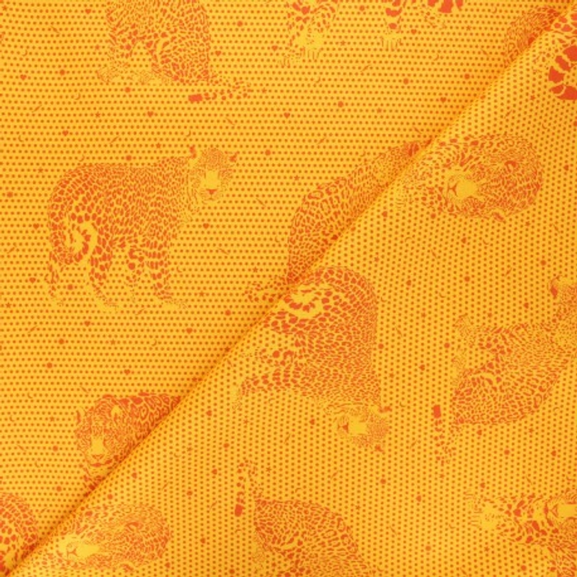 Tissu coton Daydreamer - Lil Jaguars - jaune