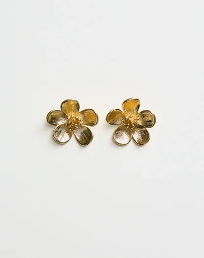 Flower Stud Earrings in Gold | Glassons AU