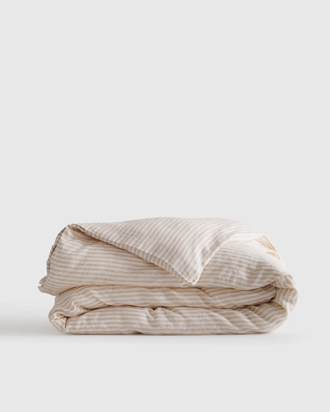 European Linen Stripe Duvet Cover | Quince