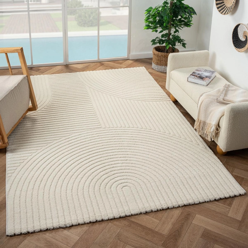 Tapis salon et chambre tissé motif simple CERNAN