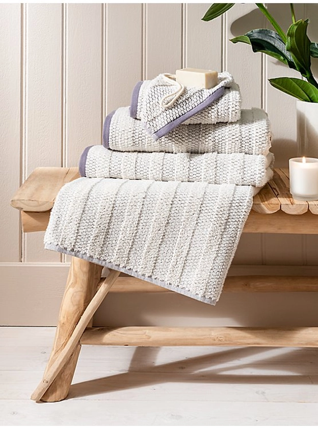 Stacey Solomon Lilac Textured Two-Tone Towel Range