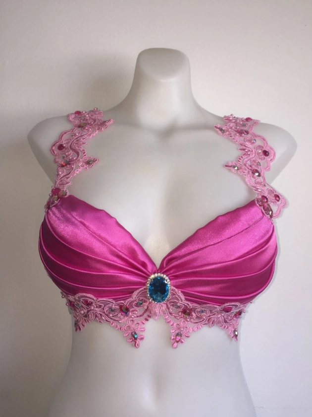 CUSTOM SIZE Princess Peach Bra Top EDC Rave Bra Outfit Adult Costume Dance Outfit Burlesque Cosplay Mario Sleeping Beauty - Etsy Canada