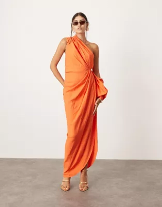 ASOS EDITION ultimate drape maxi dress in orange