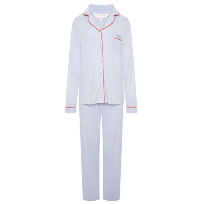 Rayon Stretch Pyjama Trouser Set - Baby Blue