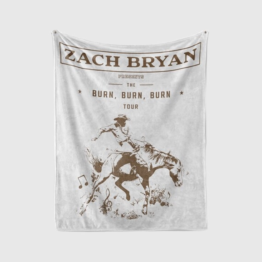 Zach Bryan, Burn, Burn, Burn Woven Blanket, Zach Bryan Gift Idea, Zach Bryan Tour Fleece Blanket, Zach Bryan Merch Sherpa Blanket
