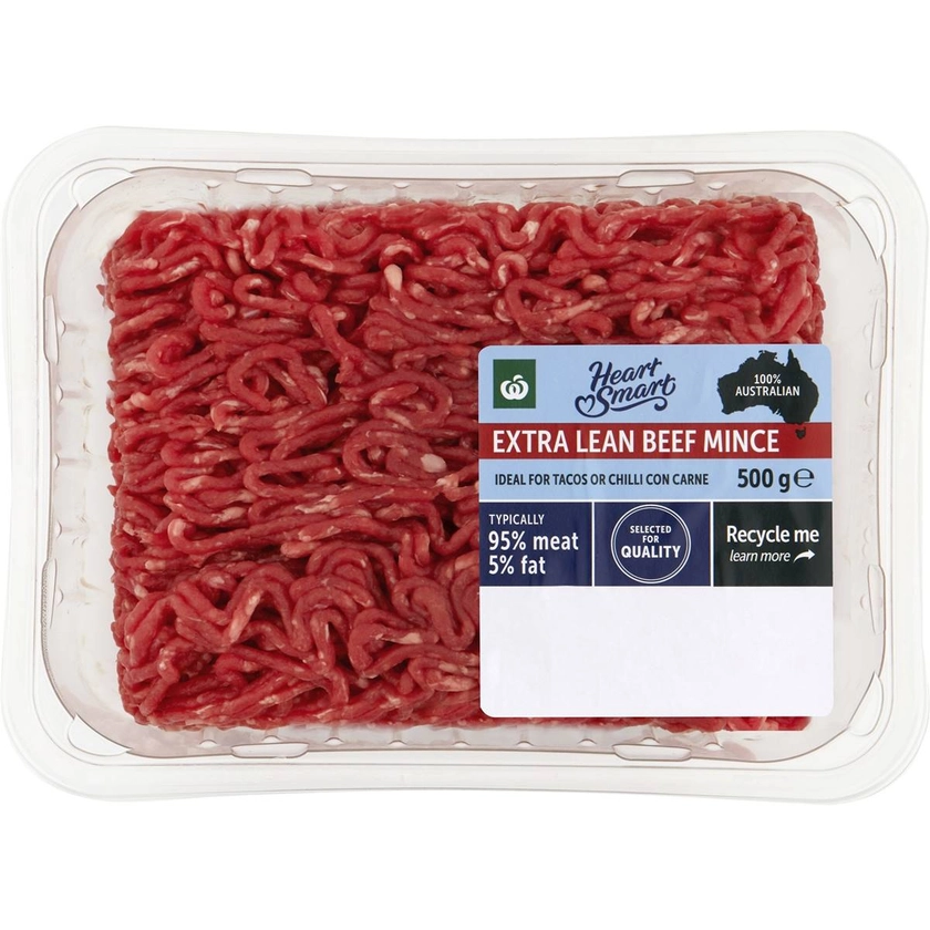 Woolworths Heart Smart Extra Lean Beef Mince 500G | Woolworths