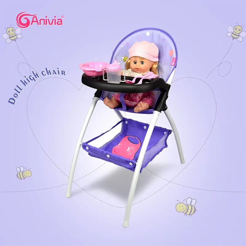 * Baby Doll High Chair, Toy High Chair For Baby Doll, Baby Toy Highchair Doll Chair, Baby Doll Accessories, Baby Doll Furniture Bring A Feeding T