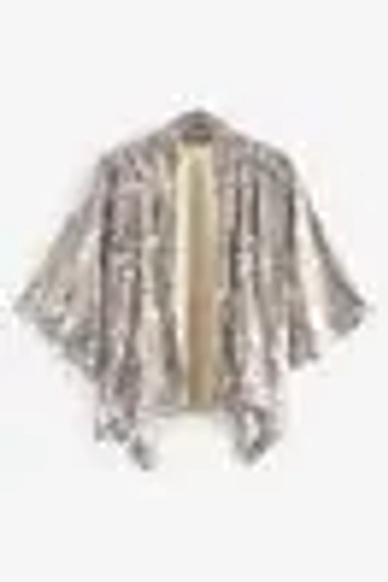 Silver Sequin Jacket Cover-Up
