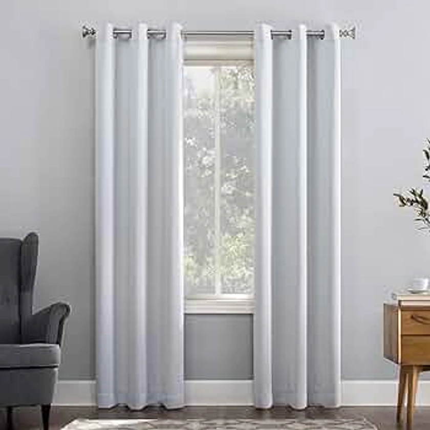 Sun Zero Easton Energy Saving Blackout Grommet Curtain Panel, 40" x 84", Dove White