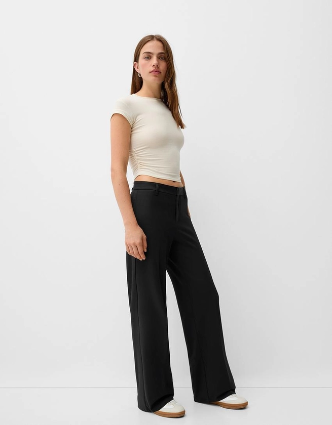 Pantalon jambe large coupe tailleur