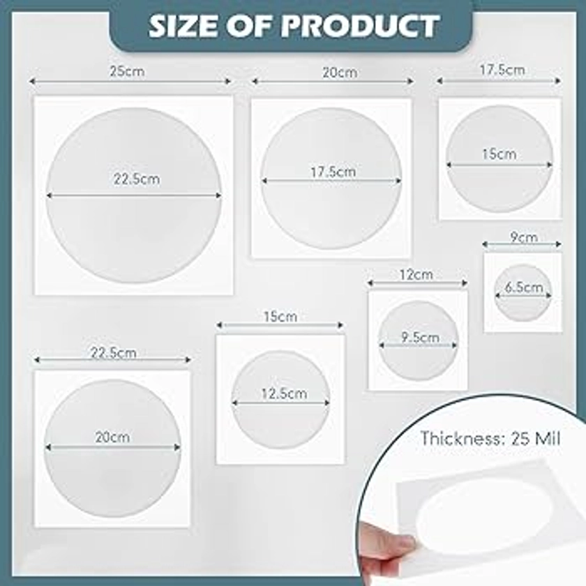 14 Pieces Large Stencil for Painting on Wood Plastic 5 Point Stencil Template Paint Stencils for Fabric Walls Arts Paper Home Decoration (Circle)