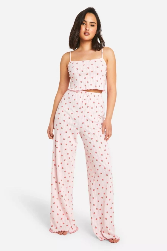 Strawberry Pointelle Cami Pj Set