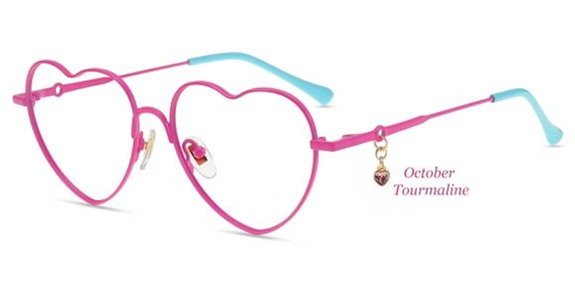 Women Glasses Large Judy151 | Pink Gold Metal Heart Frame | Firmoo UK