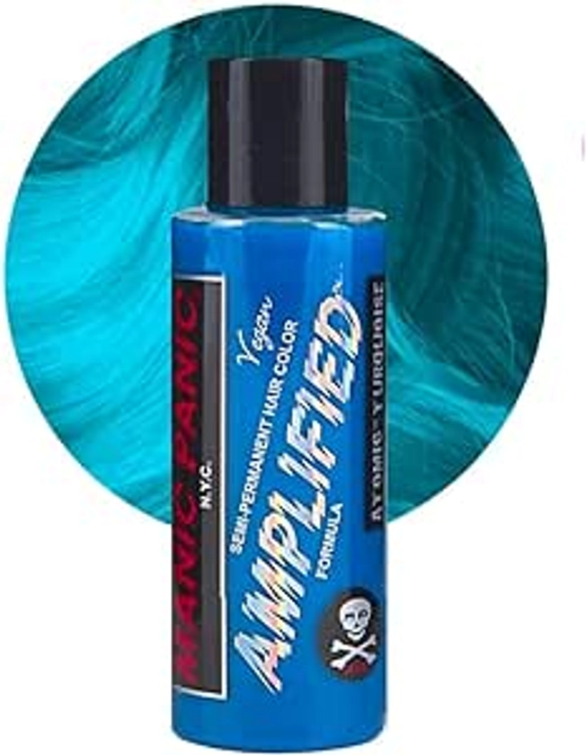 Manic Panic Atomic Turquoise Amplified Creme, Vegan, Cruelty Free, Semi Permanent Hair Dye 118ml